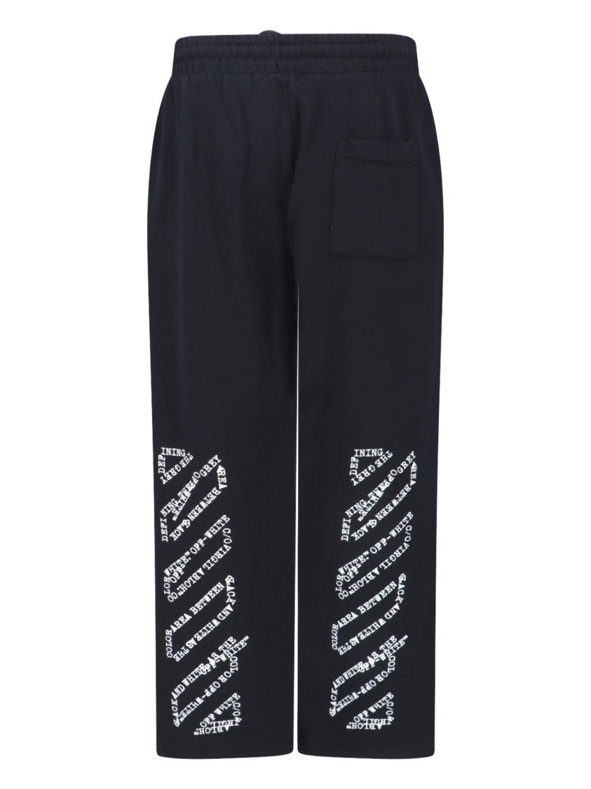 Off-White Black Logo Straight-Leg Cotton Pants