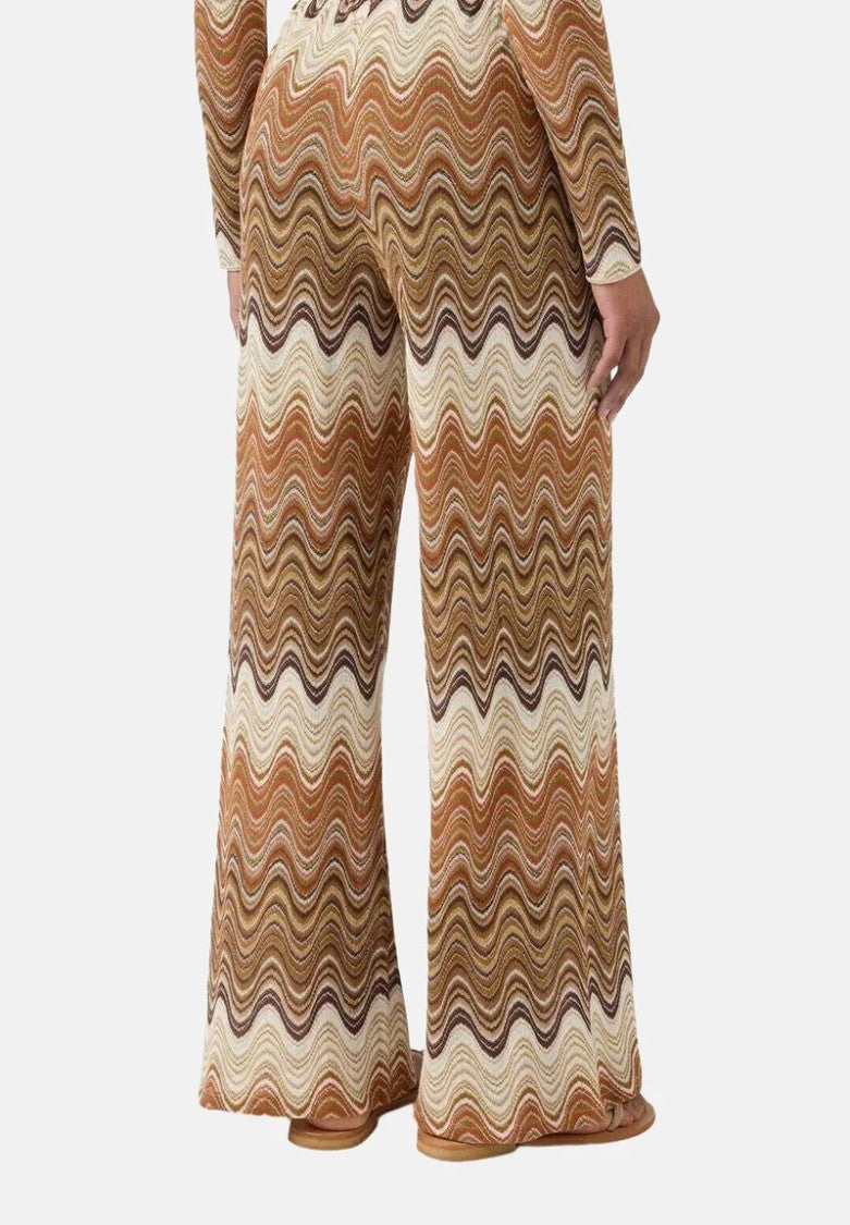 Mc2 Saint Barth Wavy Multicolored Patterned Wide-Leg Pants