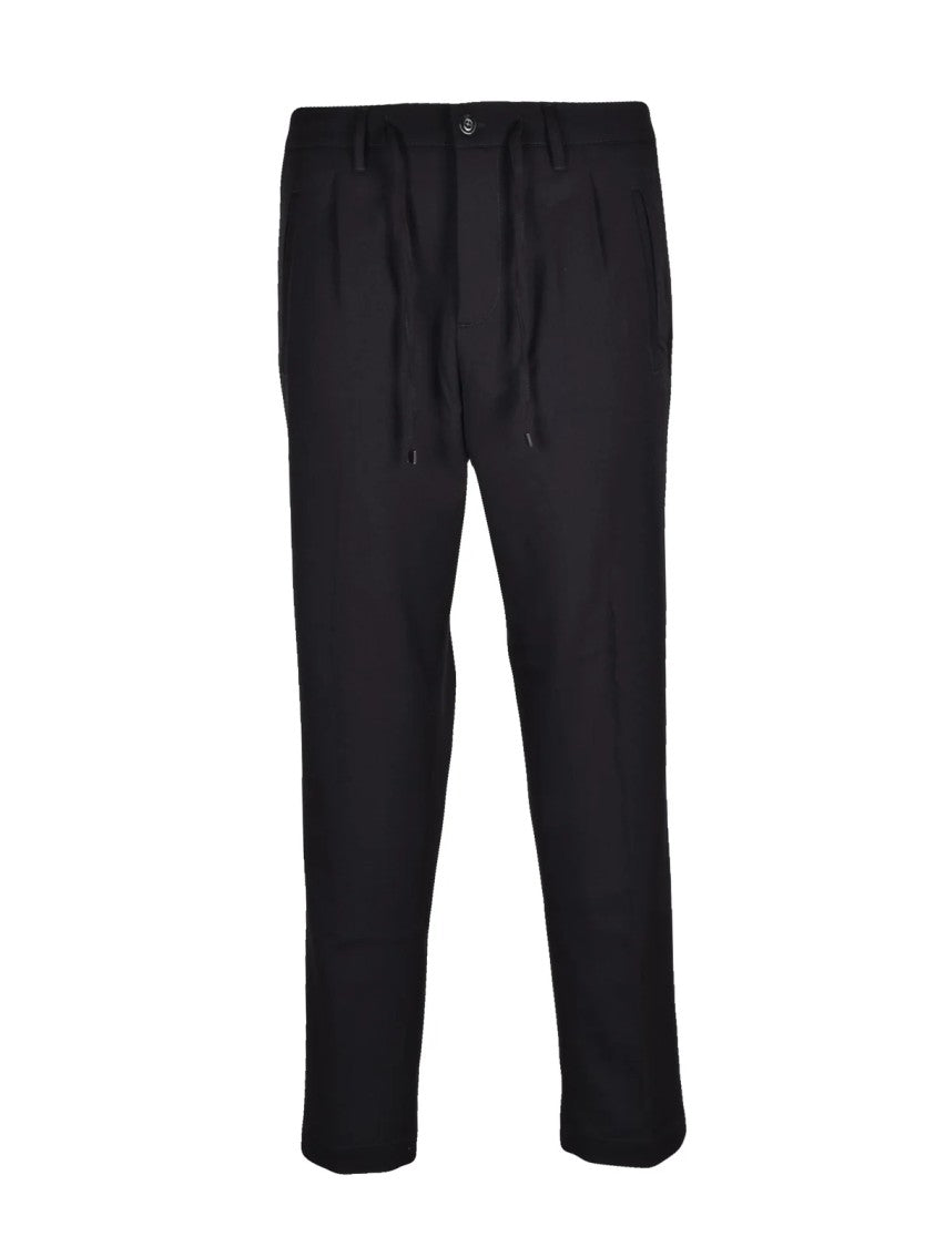 Officina 36 Black Stretch Viscose-Blend Technical Pants