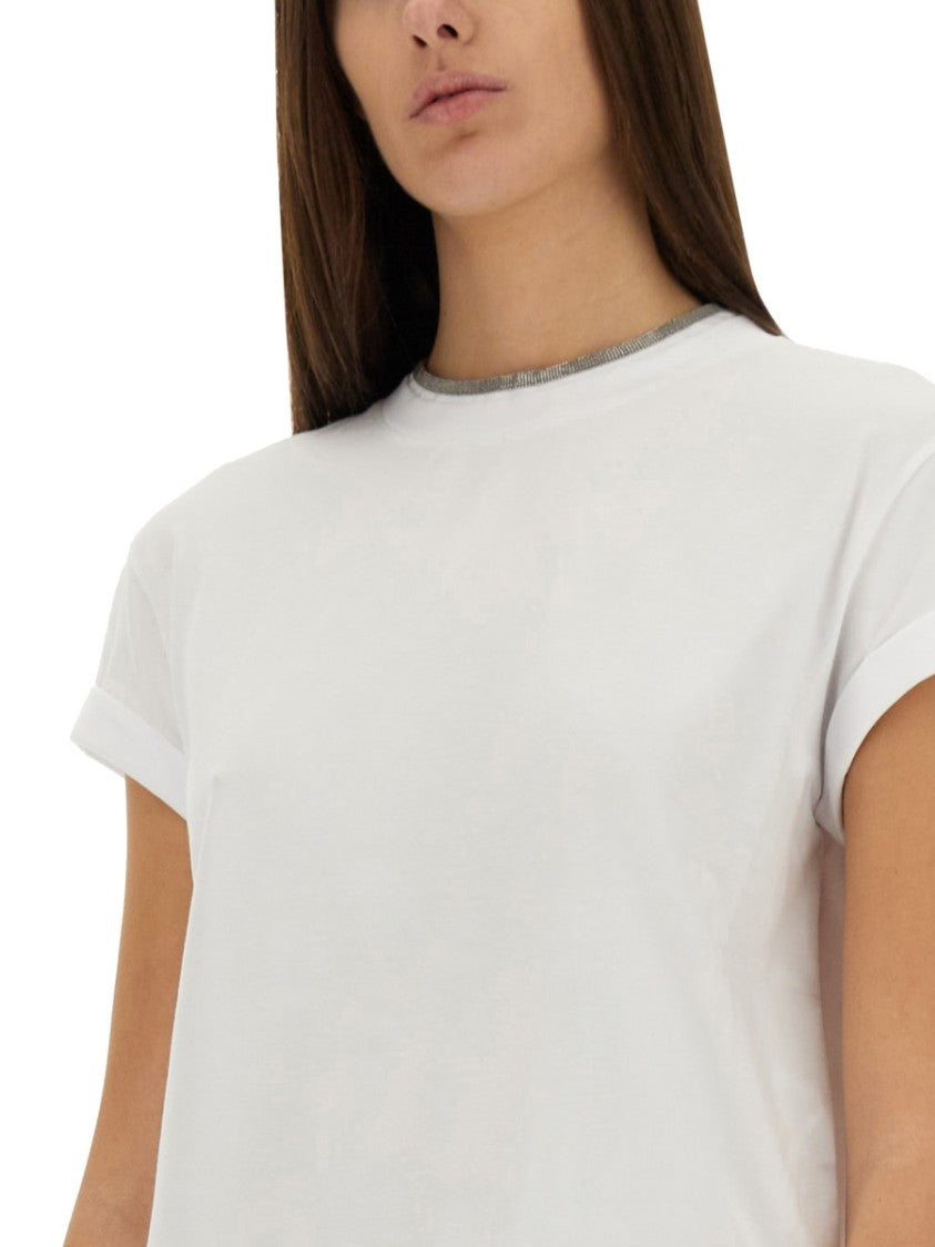 Brunello Cucinelli Rolled-Sleeve Stretch Cotton T-Shirt