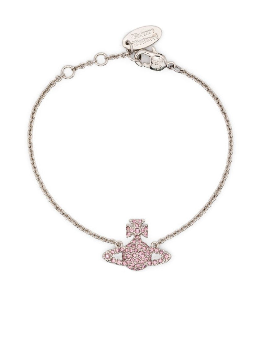 Vivienne Westwood Silver-Tone Orb Motif Crystal Link Bracelet