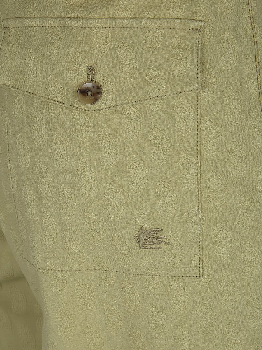 Etro Slim-Fit Cargo Trousers With Tone-On-Tone Paisley Print