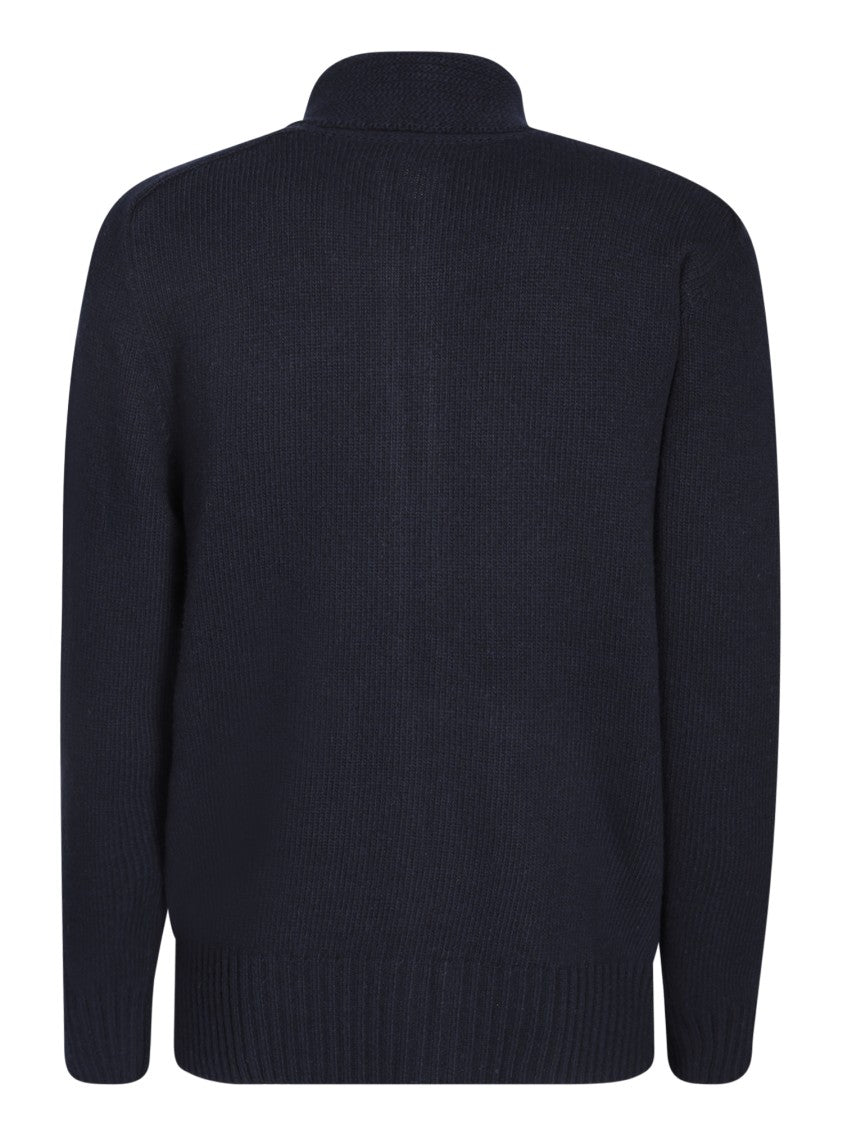 Tagliatore Blue Zipped Cardigan