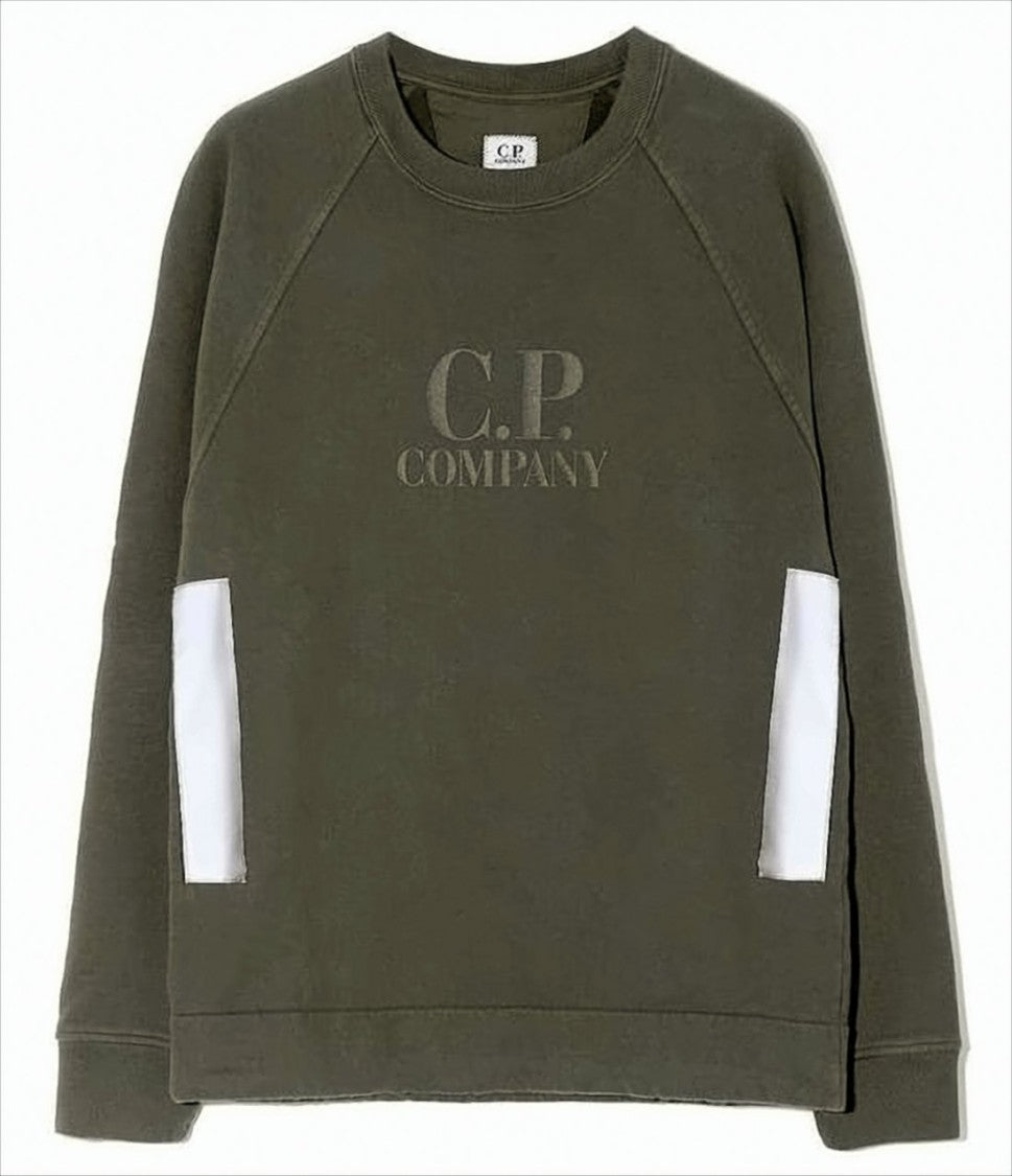 C.P. Company Long-Sleeve Sweatshirt With Tonal Branding And Contrasting Patches