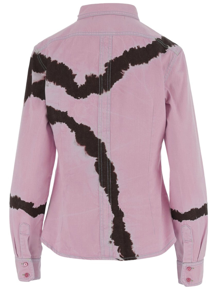 Don't @ Me Tie-Dye Cotton Shirt With Classic Collar