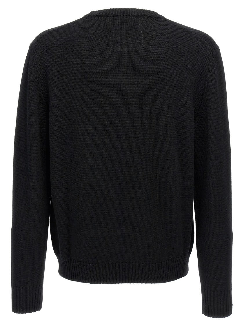 Ballantyne Crew Neck Merino Wool Sweater With Ribbed Cuffs