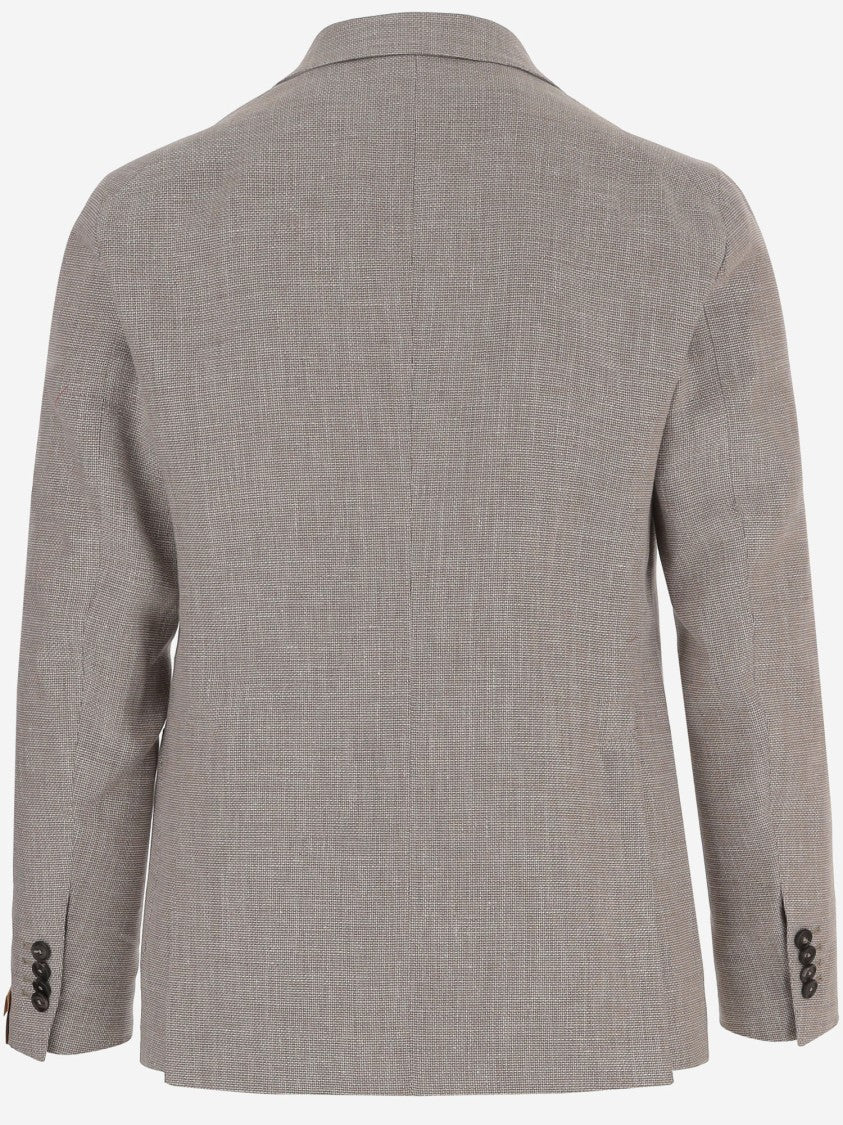 Tagliatore Single-Breasted Linen And Cotton Jacket