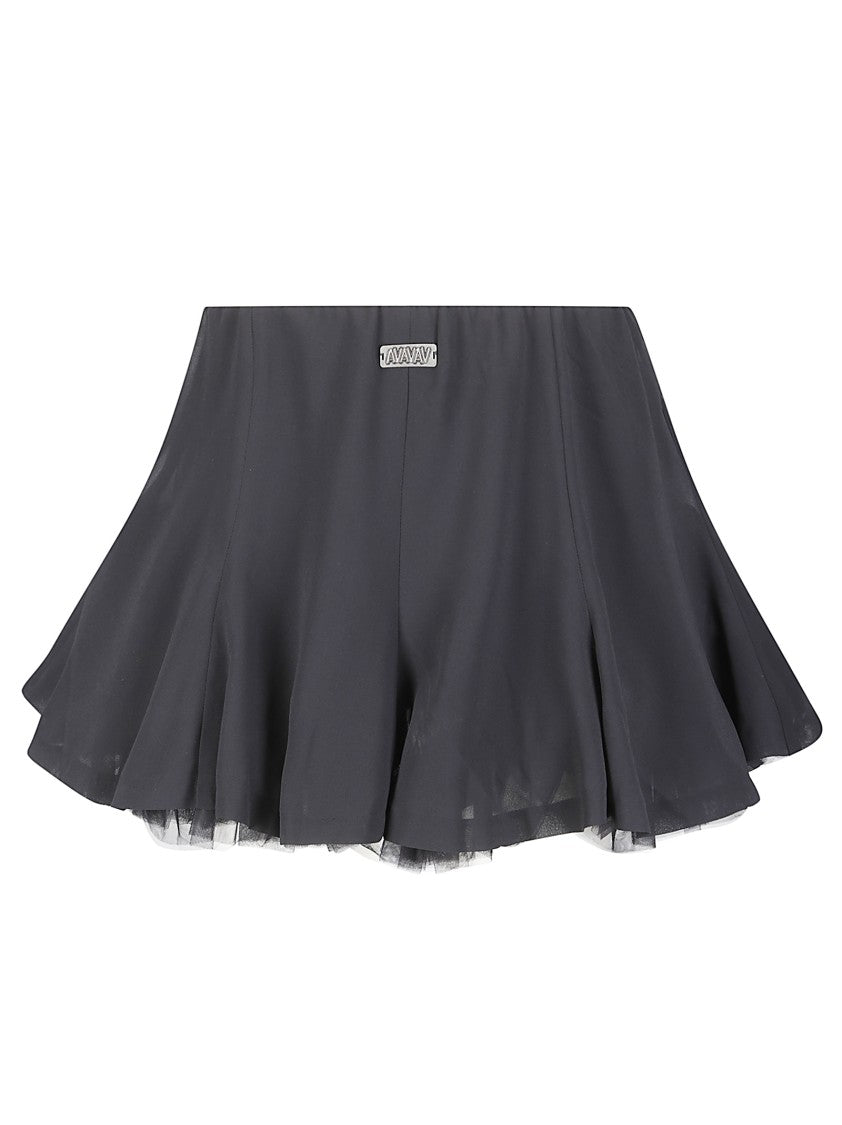 Avavav Tulle Mini Skirt With Layered Design And Fitted Waistband