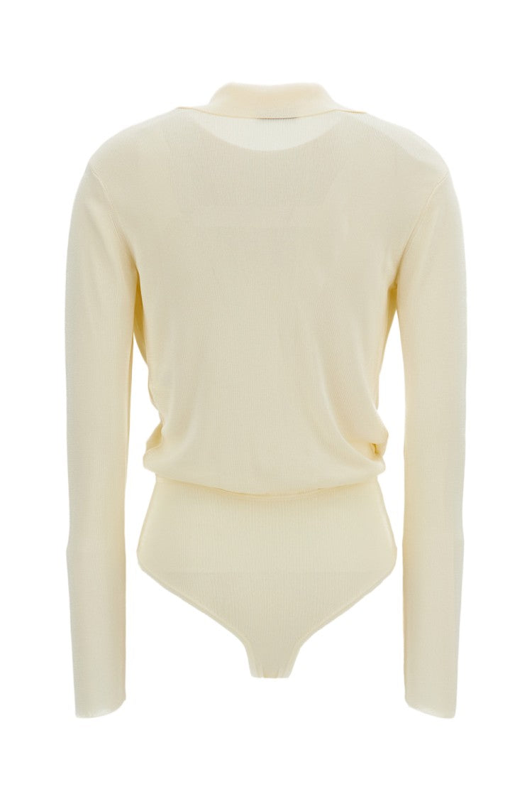 Elisabetta Franchi White Body Tricot Viscose Bodysuit