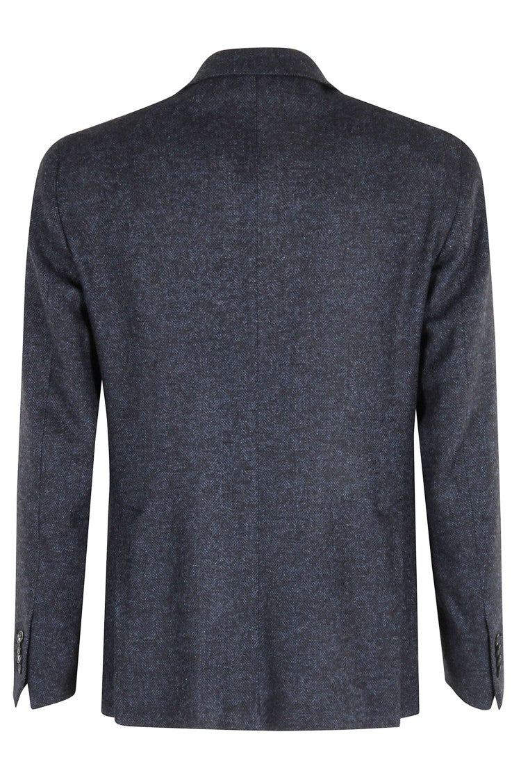 Tagliatore Peaked Lapel Single-Breasted Wool Blazer