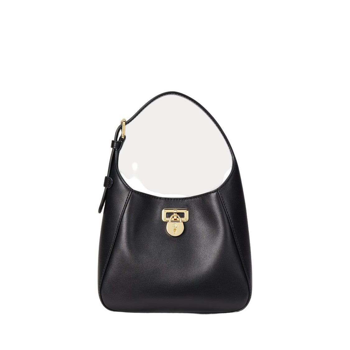 Lauren Ralph Lauren Compact Black Leather Shoulder Bag
