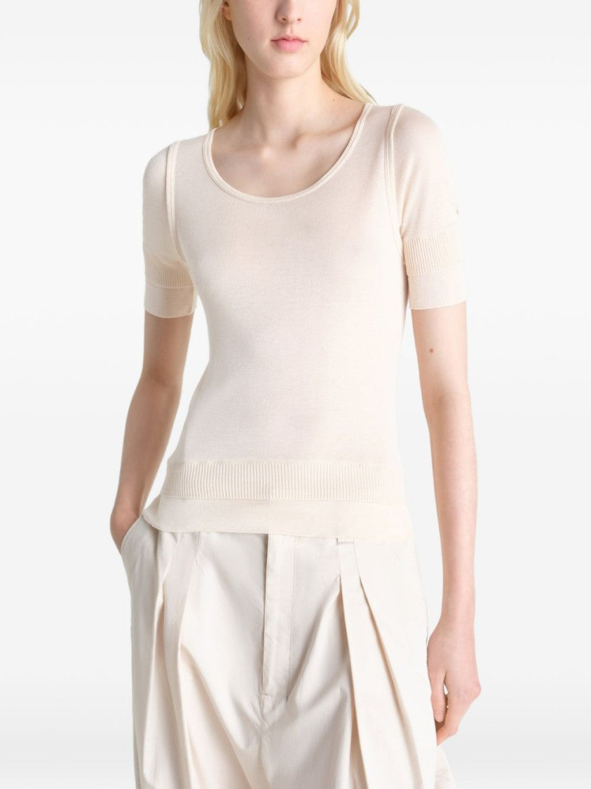 Lemaire Fitted Short-Sleeved Top With Scoop Neckline