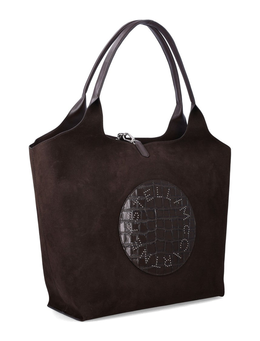 Stella Mccartney Reversible Tote Bag With Glossy Crocodile-Embossed Detailing
