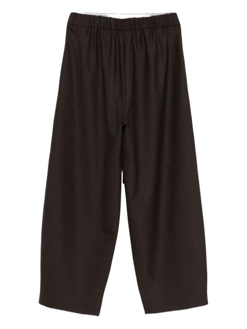 Antonelli Wide Leg Cropped Trousers With Drawstring Waistband