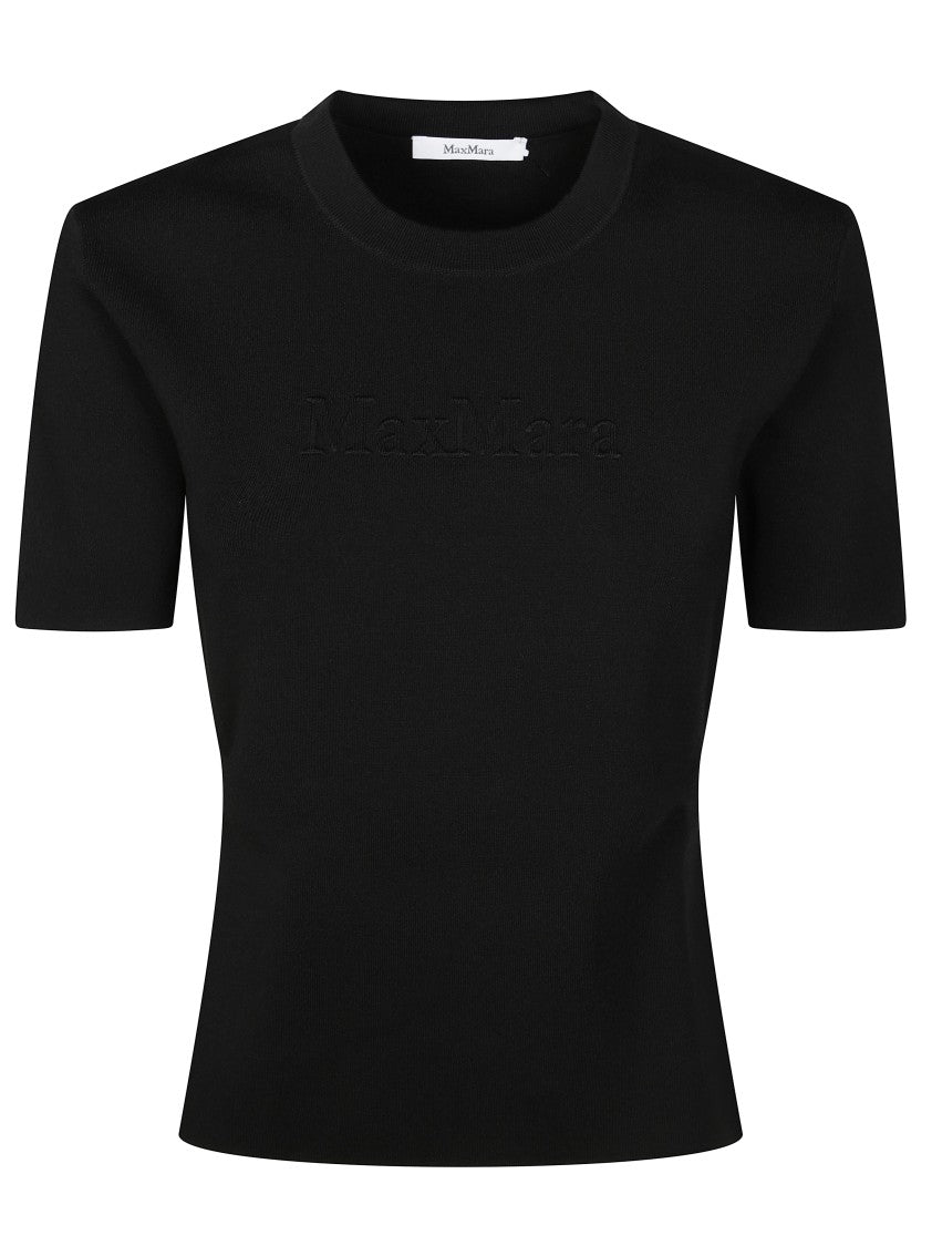 Max Mara Short-Sleeve T-Shirt With Viscose Logo