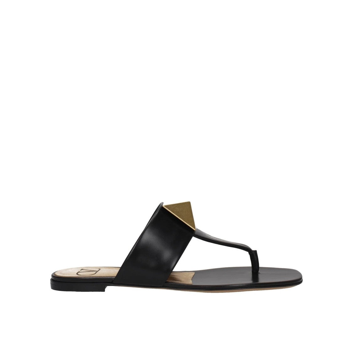 Valentino One Stud Leather Thong Sandals