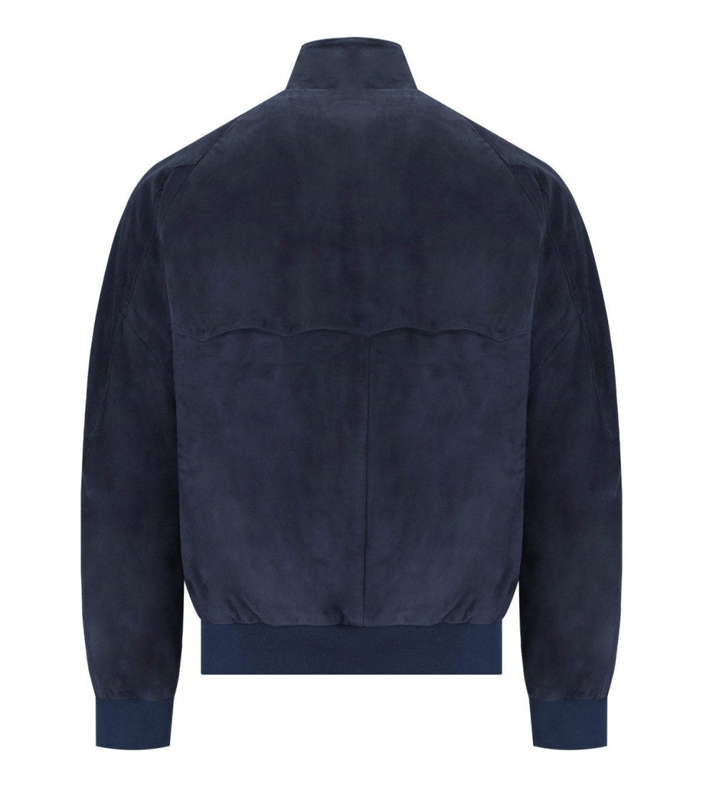 Baracuta G9 Suède Navy Blue Bomber Jacket