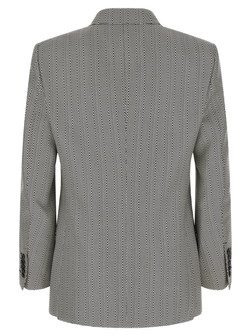 Tom Ford Silk Jacquard Blazer With Geometric Pattern And Peak Lapels