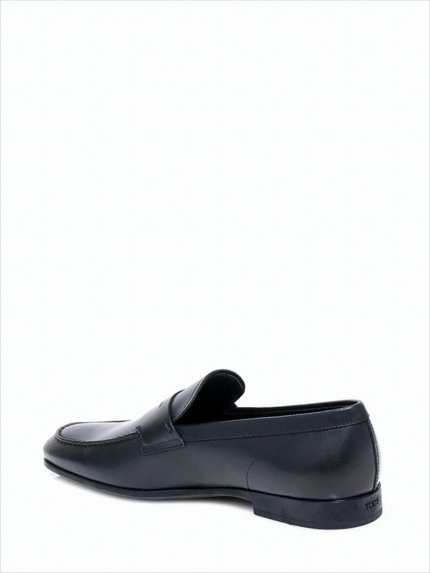 Tod's Polished Leather Loafers With Classic Penny Strap
