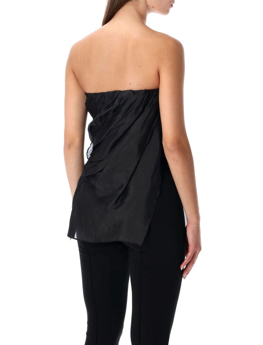 The Garment Black Gilian Draped Bustier Top
