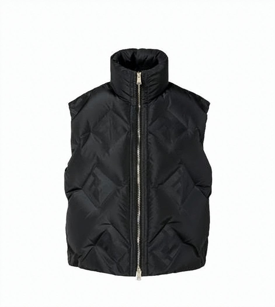 Fendi Quilted Padded Vest With High Stand Collar