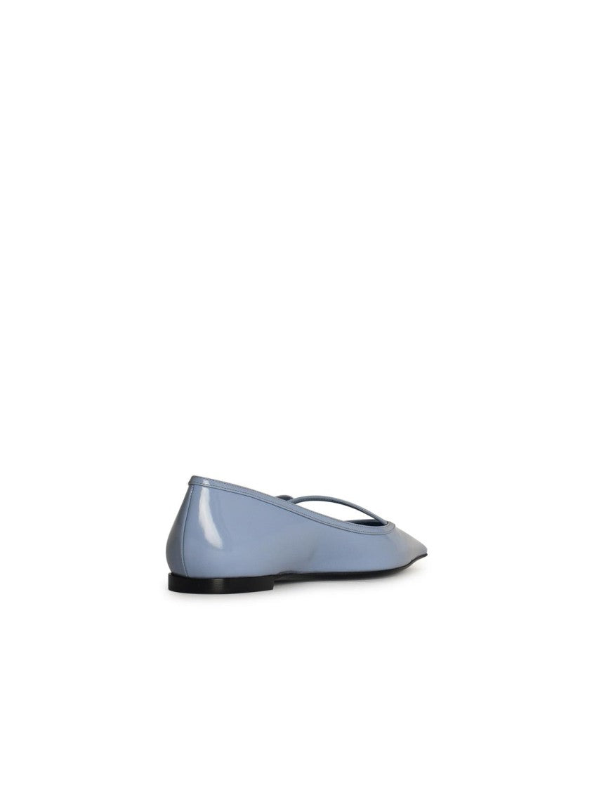 Dolce & Gabbana Light Blue Leather Ballet Flats