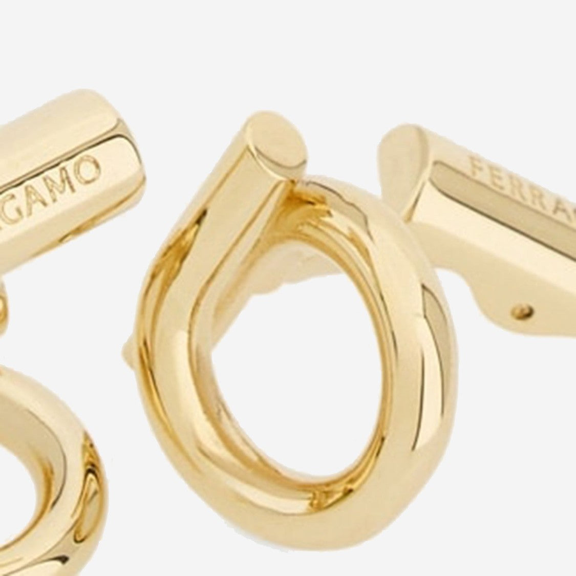 Salvatore Ferragamo Gold Polished Gold-Tone Circular Brass Cufflinks