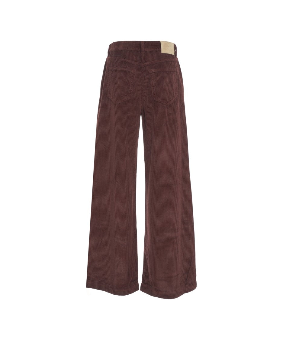 Pt Torino Ribbed Corduroy Trousers With High Waist And Effortless Appeal