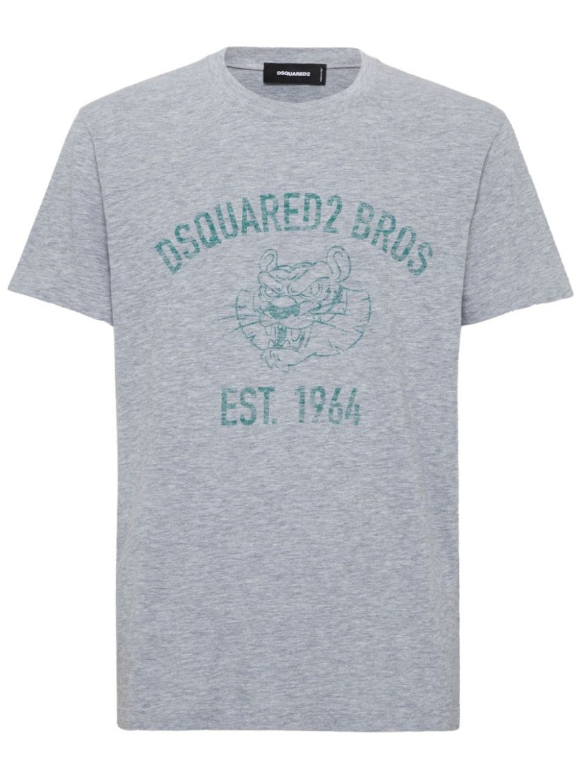 Dsquared2 Light Grey Mélange Logo Print T-Shirt