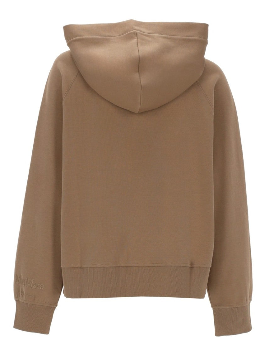 Max Mara Alma Cropped Zip-Up Cotton-Blend Hoodie