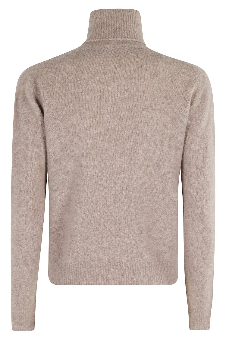 Roberto Collina Beige Long Sleeve High Neck Sweatercollina