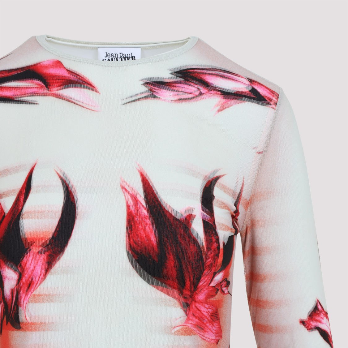 Jean Paul Gaultier Floral-Design Long Sleeve Top In Vibrant Hues