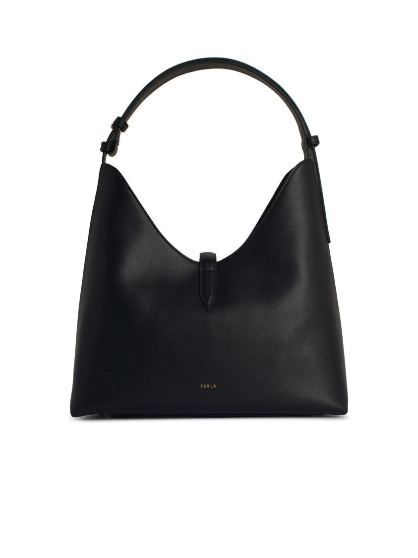 Furla Hobo Goccia' Black Leather Bag