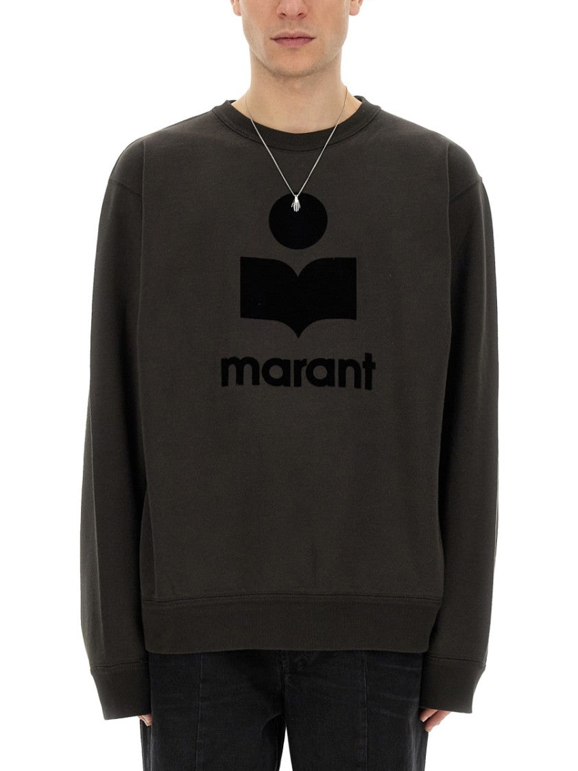 Isabel Marant Regular Fit Crew Neck Sweatshirt With Bold Logo Graphic