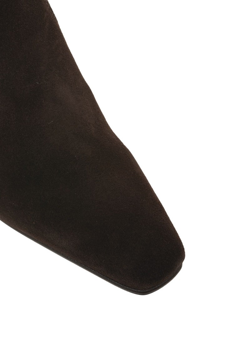 Copenaghen Brown Suede Ankle Boots With Pointed Toe