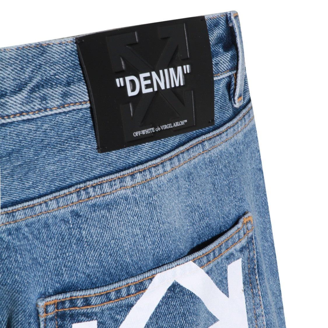 Off-White Straight-Leg Denim Jeans With Distinctive Arrow Graphic