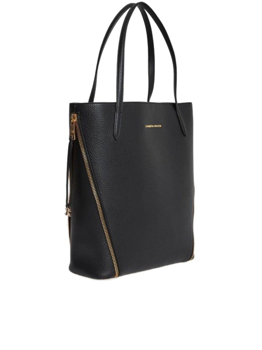 Elisabetta Franchi Structured Pebbled Leather Tote Bag