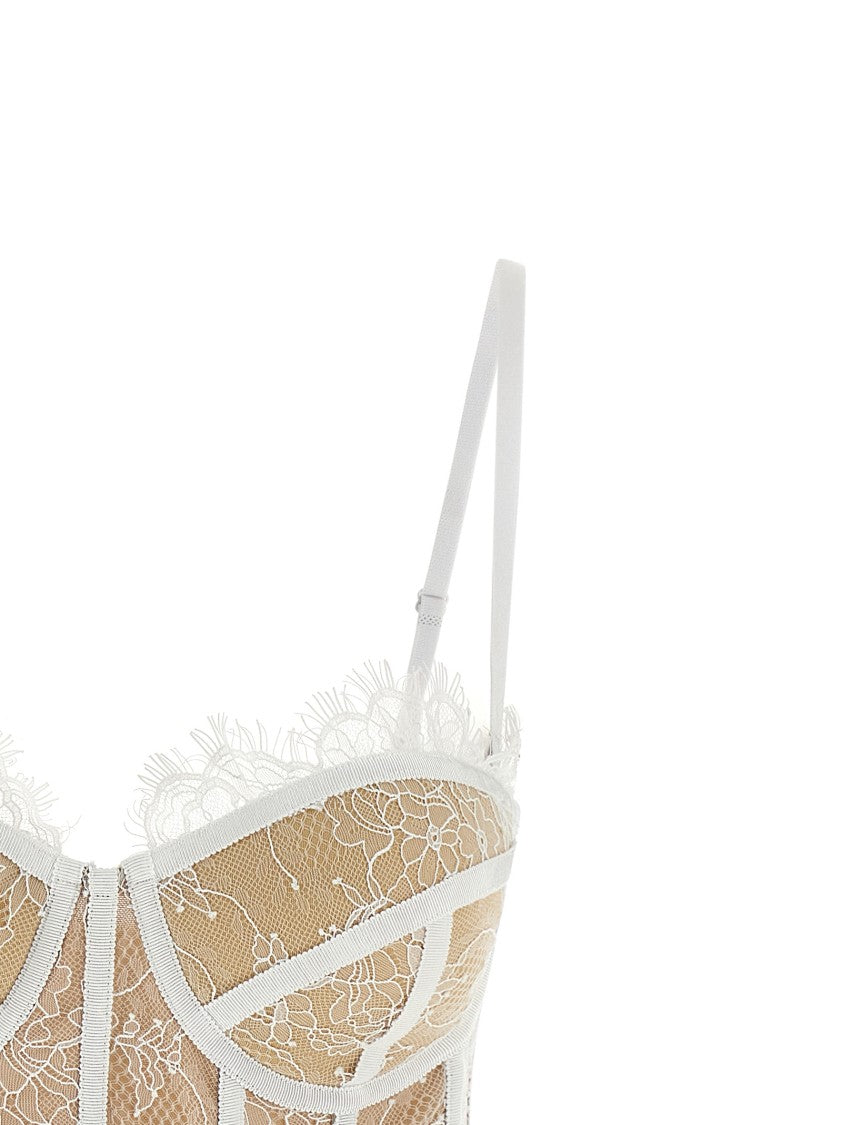 Giuseppe Di Morabito Structured Lace Bustier Top With Flared Silhouette