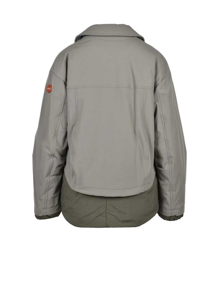 Dekker Sage Green Cropped Padded Polyamide-Blend Coat