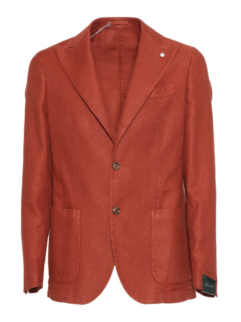 Brando-Lubiam Tailored Linen-Cotton Blend Jacket With Notch Lapel