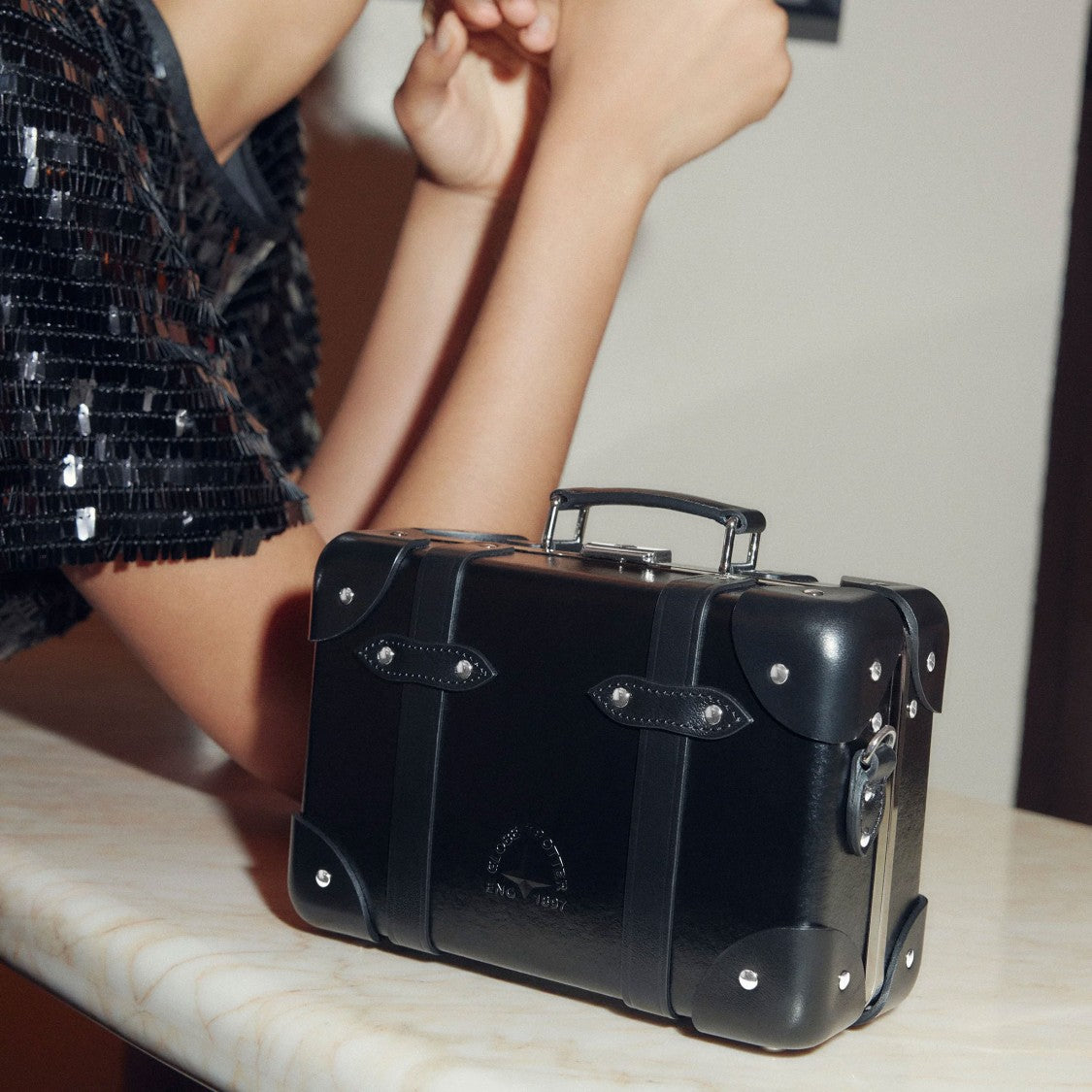 Globe Trotter Miniature Black Centenary Mayfair Cross-Body Bag