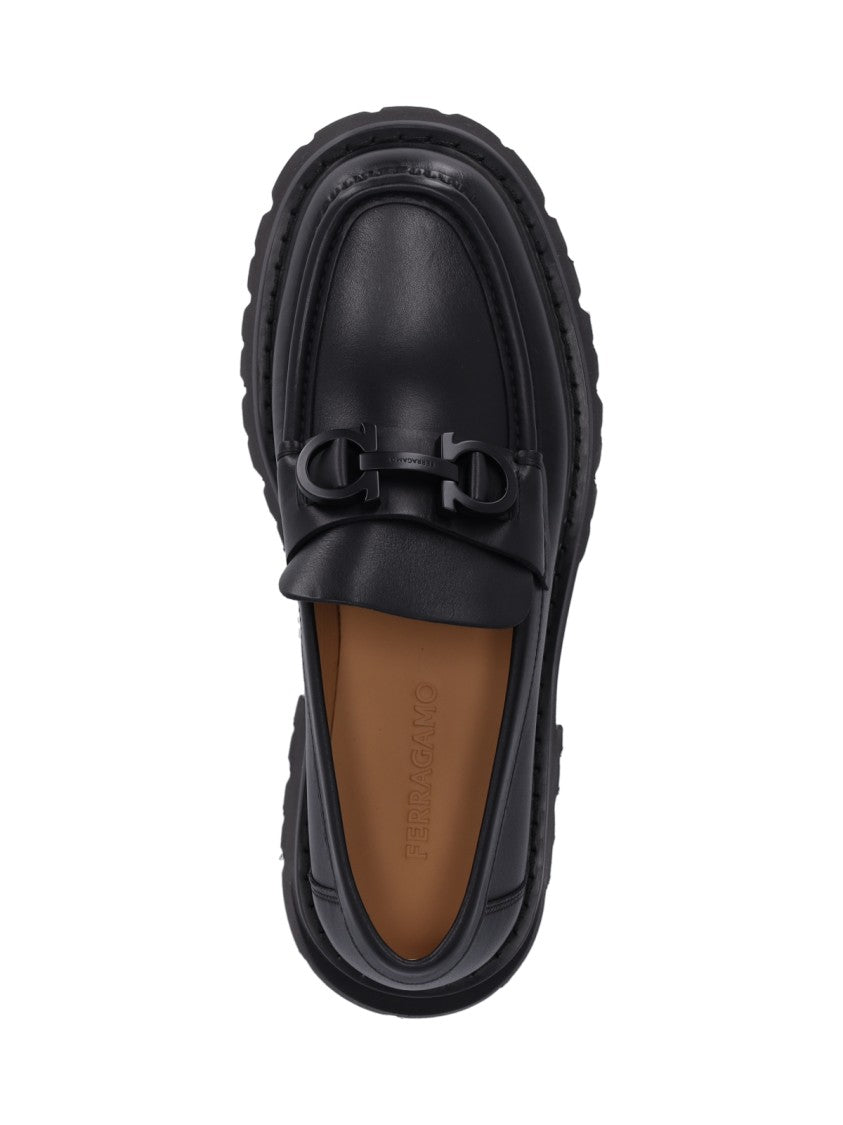 Ferragamo Chunky "Gancini" Loafers – Black