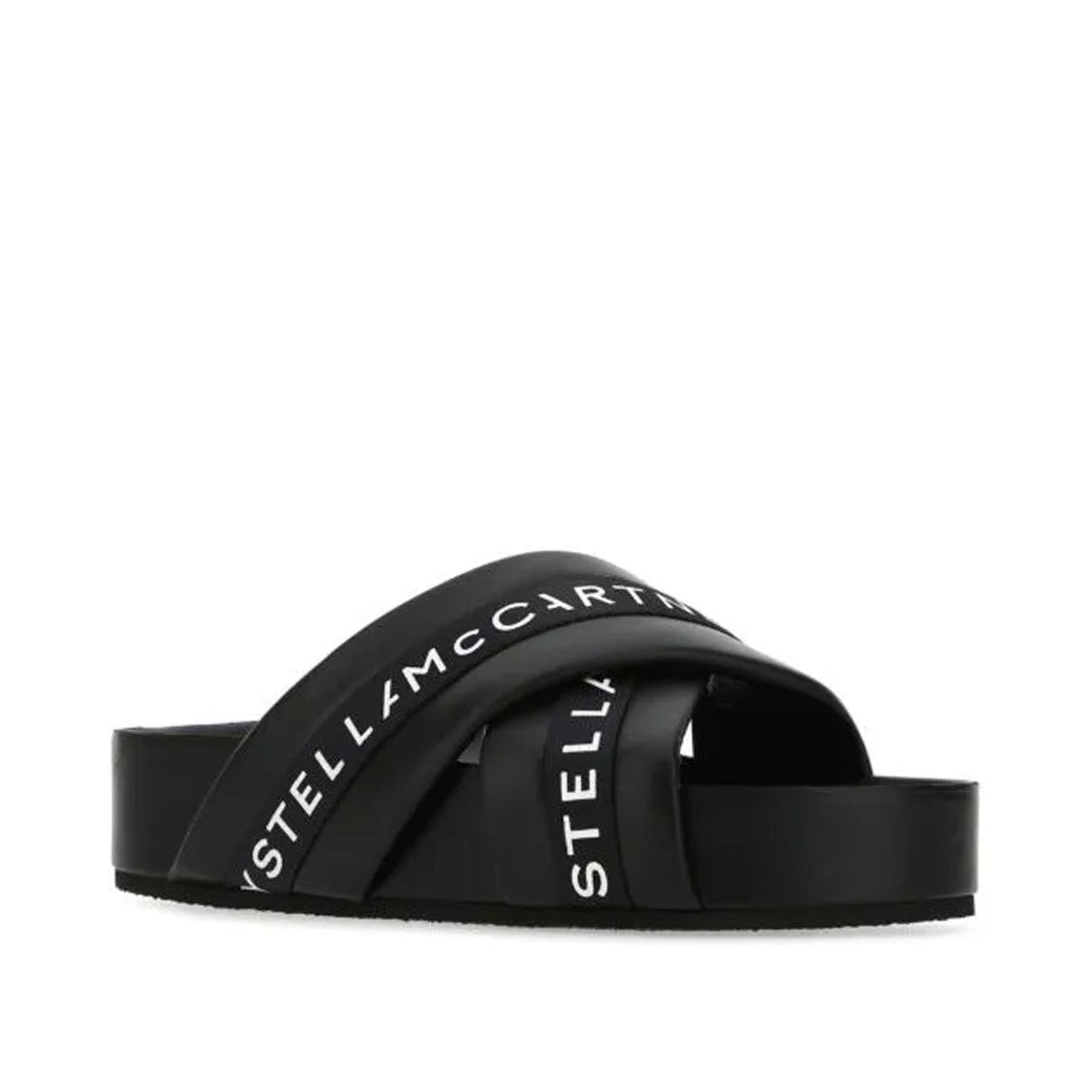 Stella Mccartney Black Logo Slippers