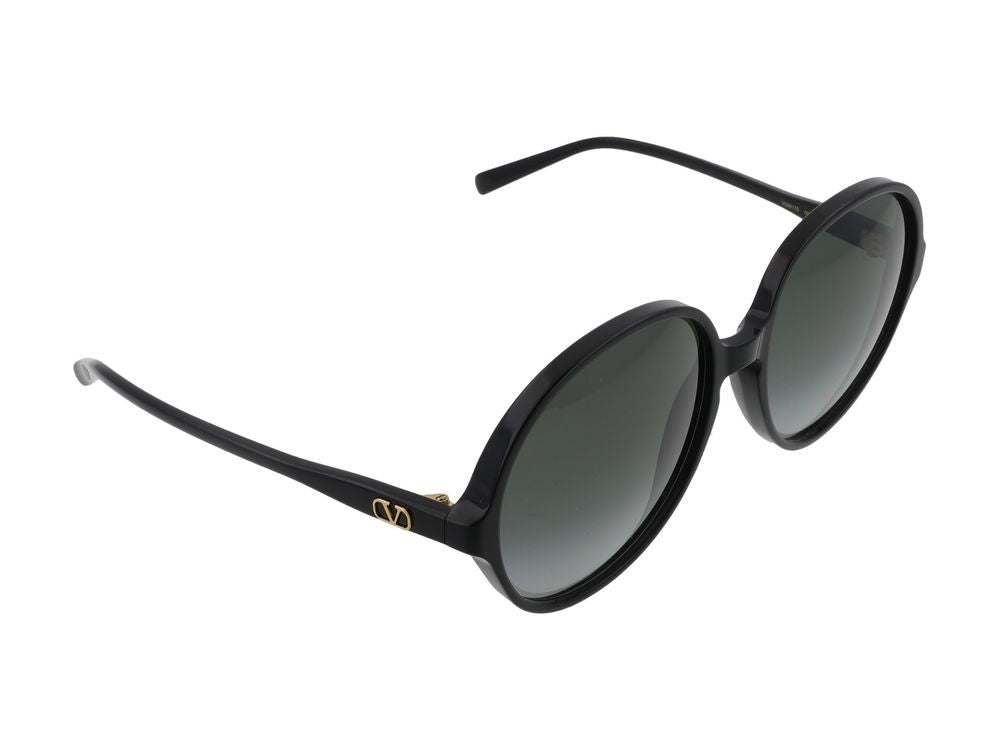 Valentino Black Vg0017s Recycled Acetate Rounded Sunglasses