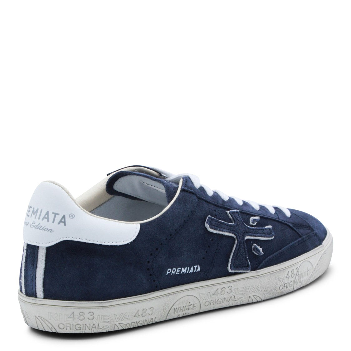 Premiata Navy Leather Steven Sneakers
