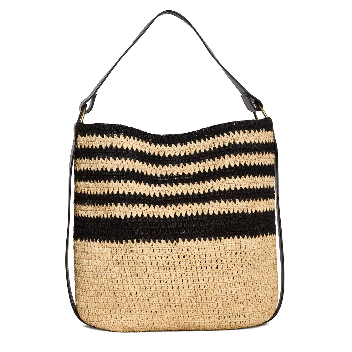 Isabel Marant Bayia Stripes Leather Trim Tote Bag