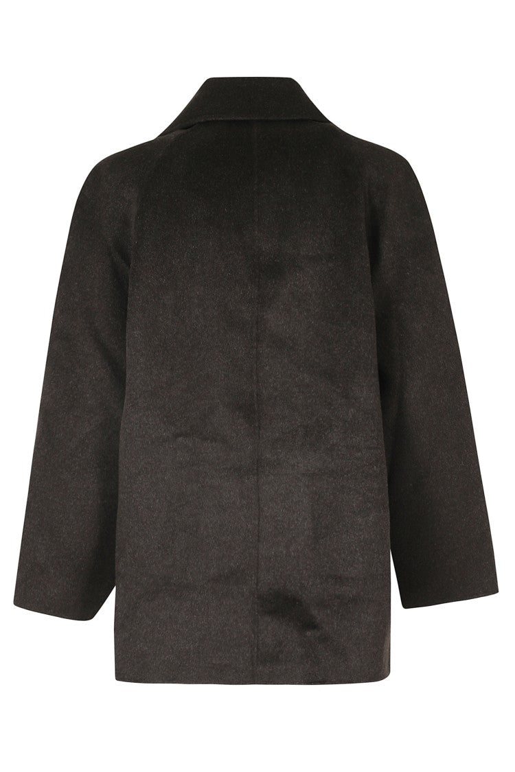 Loulou De Saison Brown Neil Double-Breasted Cut-Away Lapel Wool Coat