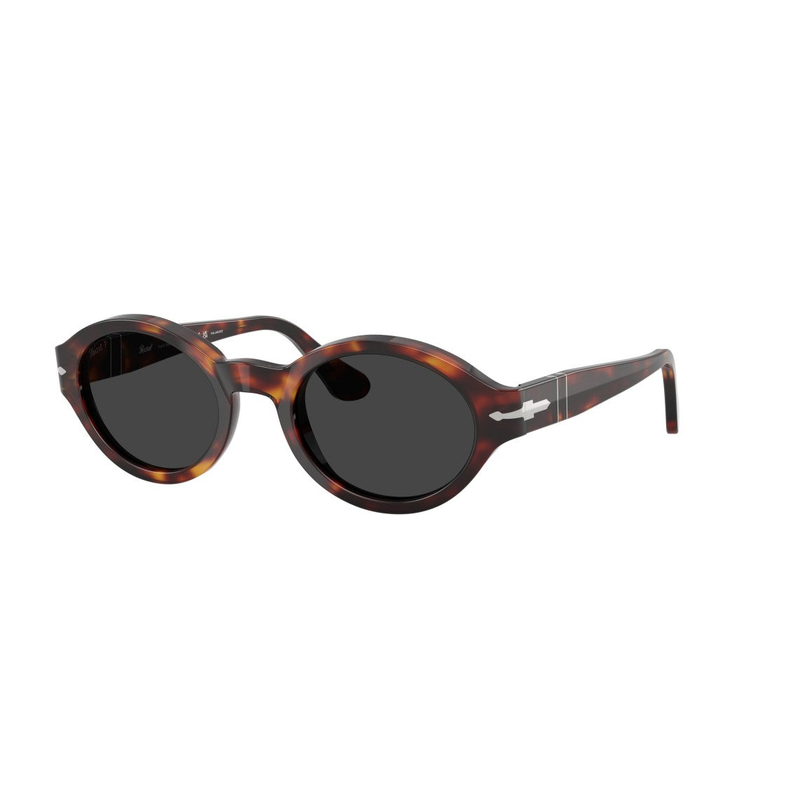 Persol 0Po3378s Tortoiseshell Oval Frame Sunglasses With Metallic Detail