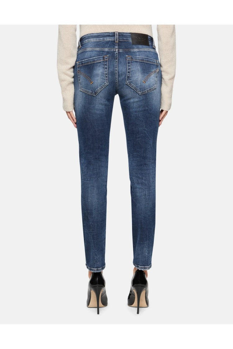 Dondup Blue Cotton-Elastane Denim Jeans
