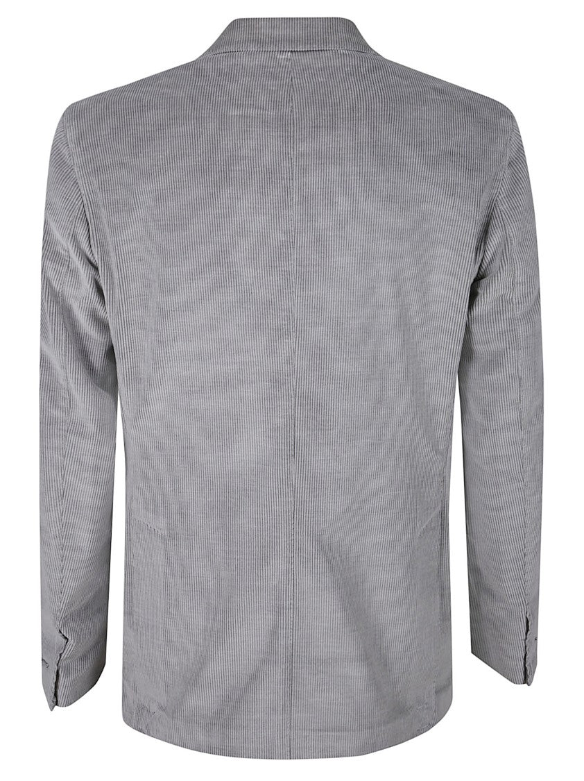 Eleventy Tailored Grey Blazer With Subtle Pinstripe Design